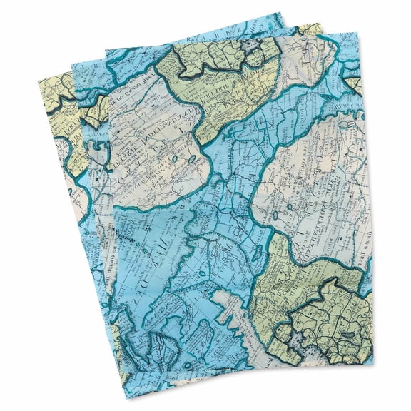DecoPatch Decorative Papers - Map, Pkg of 3, 12" x 16"
