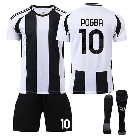 24/25 Juventus Home Soccer Activewear No.10 Pogba Fans Training Football Jerseys Kits For Kids And Adult