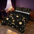 thumbnail image 3 of Homewish Boho Moon Phase Queen Comforter Set, Galaxy Astrology Stars Comforter Sets Queen, Black Reversible 3 Pieces, 1 Comforter and 2 Pillowcases, 3 of 6