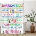 thumbnail image 2 of Kids Colorful Bathroom Rules Shower Curtains,Kids Shower Curtain,Inspirational Quotes Wood Planks Words Cloth Fabric Shower Curtain for Bathroom Decor,Children Bathroom Curtain with Hooks 47X64in, 2 of 5