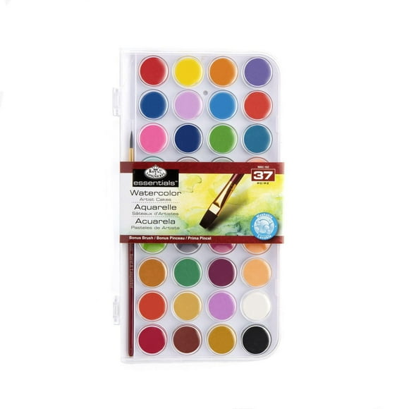 Royal & Langnickel - 36 Color Watercolor Artist Paint Cake Set with Brush