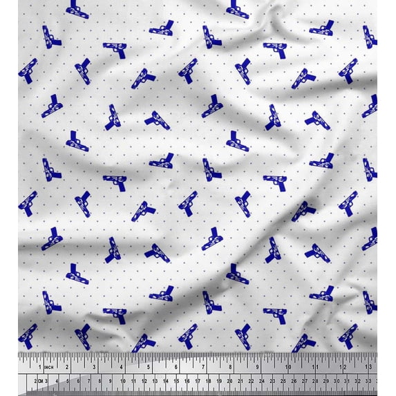 Soimoi Velvet Fabric Dot & Weapon Fabric Prints By Yard 58 Inch Wide
