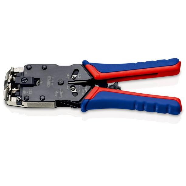 KNIPEX 97 51 12 SB Pinza para ponchar terminales Western Con fundas en dos componentes bruñido 200 mm