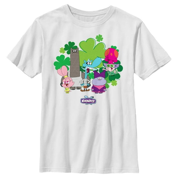 Boy's Chowder Main Characters Clovers Graphic Tee White Small
