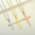 thumbnail image 5 of VESITIM Cross Necklace for Women Sterling Silver Plain Cross Pendant Necklace Yellow Gold Plated 0.98" Jewelry Gifts for Men, 5 of 7