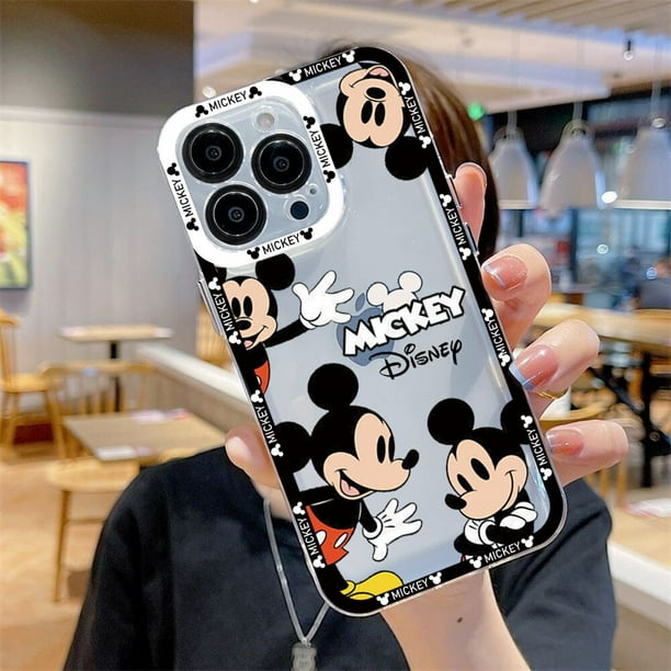 Disney-funda de silicona transparente para teléfono móvil, carcasa de Mickey y Minnie Mouse para iPhone 14, 13, 12, Mini, 11 Pro, Max, X, XR, XS, 7, 8, SE Plus Fivean unisex