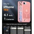 thumbnail image 2 of Magnetic Compatible with iPhone 16E Case, [Built-in Invisible Kickstand][Compatible with MagSafe][Military Grade Shockproof] Slim Translucent Matte Case for iPhone 16E 6.1" 2025, 2 of 14