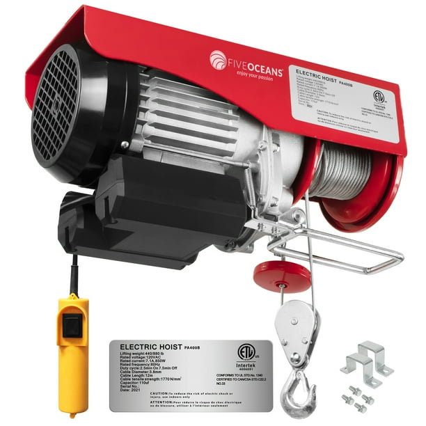 Five Oceans Electric Hoist, Hoist Pulley System, Pulley Hoist, 880 Lb