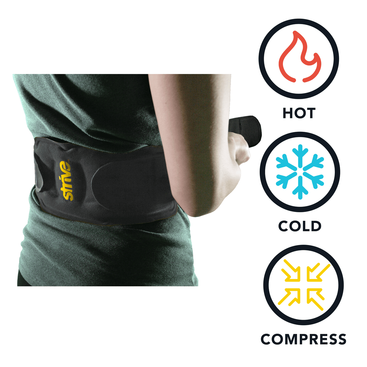 Strive Strive Hot and Cold Compression Back Wrap Reusable Gel Pack