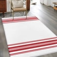 thumbnail image 3 of Rectangle Rug 3x5Ft Farmhouse Red Stripes Soft Indoor Throw Rugs Carpets for Living Dining Bedroom Kids Room Non-Slip Playroom Crawl Rug Floor Mats White, 3 of 9
