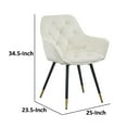 thumbnail image 5 of BenJara  25 in. Alix Button Tufted Modern Dining Chair, White & Black - Set of 2, 5 of 6
