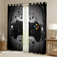 thumbnail image 2 of Games Curtains Black Grey Headphones Musical Notes Gamepad Window Curtain Video Game Room Decor Cool Retro Playing Gamer Windows Drapes Gaming Controller Curtains 38"Wx54"L,2 Panels, 2 of 6