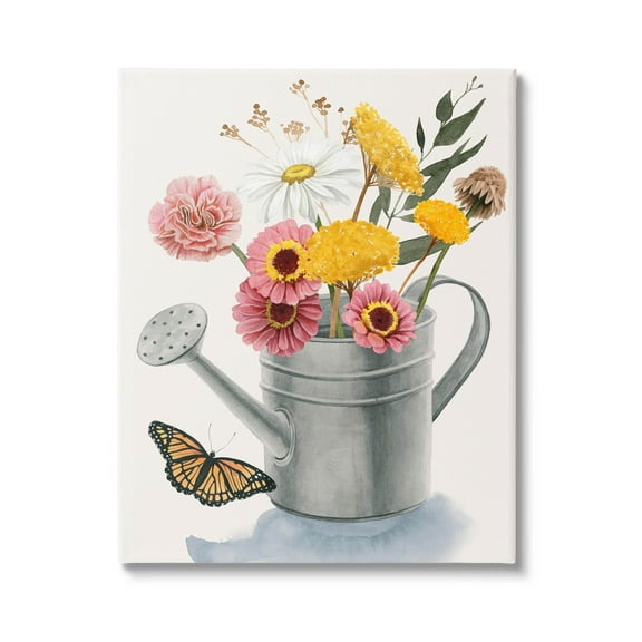 Stupell Industries Traditional Watering Can Flower Bouquet Painting Gallery Wrapped Canvas Print Wall Art, Design by Grace Popp