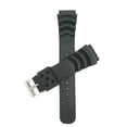thumbnail image 1 of Bandini Black Rubber Sports Watch Band Strap for Seiko Diver Models and more, Ocean Ripples ( 22mm), 1 of 7