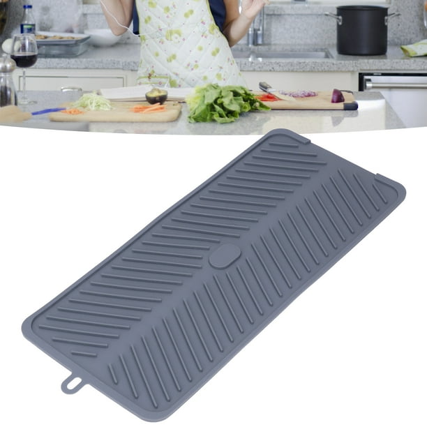 Spptty Silicone Dish Drying Mat Food Grade Silicone High Temperature Resistance Grey Dish Drainer Pad For Kitchen Silicone Drain Pad Walmart