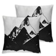 thumbnail image 2 of Acheng Adventure Throw Pillow Cushion Cover, Explore Lettering Wild Forest Simple Mountains Nature Theme, Decorative Square Accent Pillow Case, Black White,2 Pcs White, 2 of 6