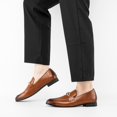 thumbnail image 5 of Men's Leather Faux Leather Loafers Wedding Dress Shoes Brown Men's Gold Buckle, Brown-11, 13 US, 5 of 5