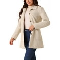 Seta T Women's Winter Overcoat MidLong Casual Notch Lapel Single