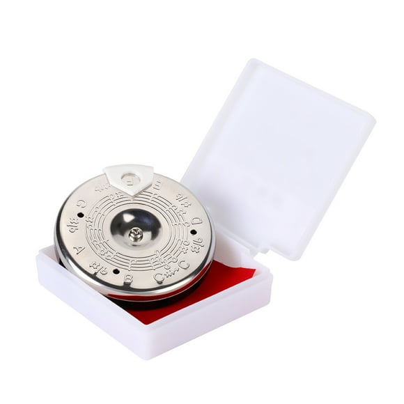 With Case Silver Lightweight Chromatic Tuner, Chromatic 13 Pitch Pipe Tuner, For Most Music Instruments' Tuning Basing On Chromatic