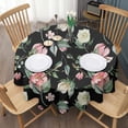 thumbnail image 3 of Pioneer Flower Floral Print Pattern Round Tablecloth 60"x60",Wrinkle Wipeable Table Cloth for Kitchen Dining Room Picnic Patio Party, 3 of 6