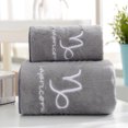 thumbnail image 4 of Premium Soft Fleece Bath Towel Set - 2-Pack Large Absorbent Gray Towels (35x75cm & 70x140cm) for Bathroom, Gym, Pool, Hotel & Home Use, 4 of 6