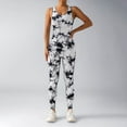 thumbnail image 2 of Lenpel Workout Jumpsuits for Women Sleeveless Tie Dye Backless Slimming Yoga Romper Seamless Athletic Overalls, 2 of 5