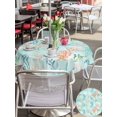 thumbnail image 5 of Outdoor Tablecloths with Umbrella Hole & Zipper, Teal Red Coastal Round Tablecloth 54 Inch, Nautical Seahorse Beach Coral Starfish Waterproof Table Cloth, Patio/Pool/Picnic Table Covers, 5 of 8