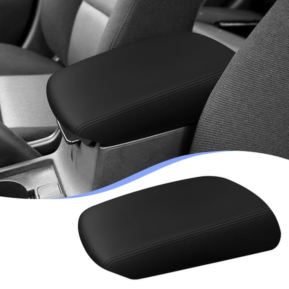 A black PU leather center console armrest cover for Mazda 3 Axela 2006-2012, car armrest box cover decoration, internal accessories