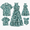 2#GlossyDarkGreen, variant on Women Dress Beach Vacation Clothes For Women Family Matching Outfits Hawaiian Maxi Halte Dress Short-sleeve Sunflower Dress for Couple，S-XL