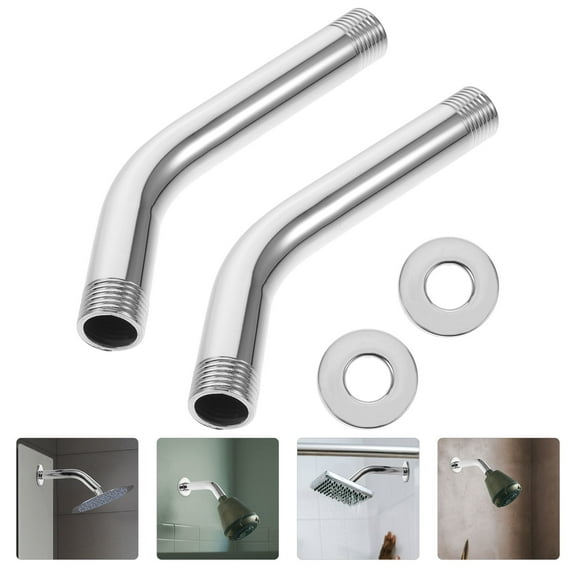 NIYANGLE Shower Mount Holder Stainless Steel Shower Arm Extension Smooth Water Flow 2Pcs