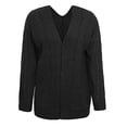 thumbnail image 4 of Lilgiuy Women Casual Soild Long Sleeve Pocket Long Knit Cardigan Sweater Coat，Black,4 Winter Dresses for 2022, 4 of 5