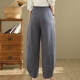 thumbnail image 5 of Kvture Women Cotton Baggy Palazzo Harem Pants High Elastic Waist Beach Yoga Trousers Casual Lounge Pants with Pockets Gray XL, 5 of 9