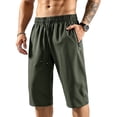 thumbnail image 2 of Dresfit Men's Capri Pants Baggy Below the Knee Shorts Summer 2026 Drawstring Gym Capris Cooling Quick Dry Big and Tall with Zipper Pockets XL, 2 of 5