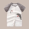 thumbnail image 2 of WRKEKC Baby Girl Romper Short Sleeve Color Block Raglan Sleeve Snap Button Casual One Piece Outfit for Toddlers 3-36 Months, 2 of 3