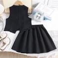 thumbnail image 4 of Xijirk Girls Outfits Summer Casual Set Two Piece Fashion Vest Top with Pleated Skirt Toddler Clothes for Playful Outings Daily Wear and Stylish Warm Weather Activities,Black,7-8 Years, 4 of 9