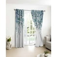 thumbnail image 4 of Fsddascl Teal Blue Eucalyptus Leaves Blackout Curtains for Bedroom/Living Room, Thermal Insulated Kitchen Curtains, Spring Floral Summer Botanical Grommet Darkening Window Treatment Drapes 42"x45"x2, 4 of 8