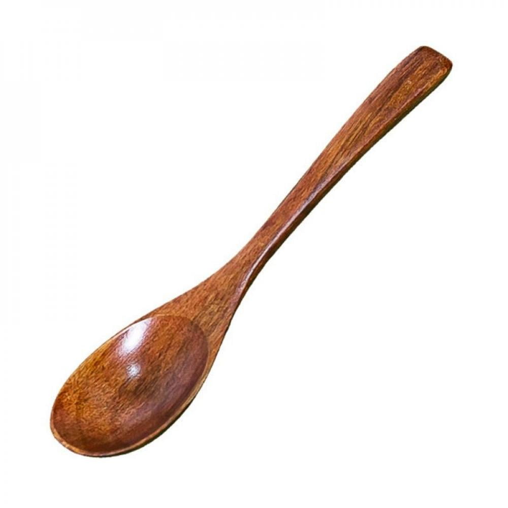 KISSFRIDAY Wood Small Spoons for Coffee Tea Sugar Seasoning Salt Spoons Kitchen Gadgets,Light Brown 