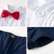 thumbnail image 4 of Odeerbi Chicos 4 Piezas Caballero Traje Formal Preppy Vestido de Manga Corta Camisa de Vestido + Traje Pantalones Cortos + Colgantes + Corbata Colegial Conjunto de Uniforme, 4 of 9