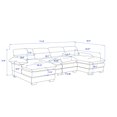 thumbnail image 5 of 111.8" Sectional Couch, U-Shaped Profile Sofa Including Two Single Seats And Two Chaise, Modern Chenille Comfy Modular Sofa with Comfy Wide Armrests and 2 Layer Seat Cushions, for Living Room, Orange, 5 of 9