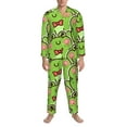 thumbnail image 3 of Hirioo Cute Green Frog for Men's Pajama Sets 2 Piece Pjs Men's Long-Sleeved Pajama Set Button Down Sleepwear,S-XXL-Medium, 3 of 7