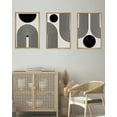 thumbnail image 2 of SHENIFY Black Abstract Boho Wall Art Framed Wood Geometric Wall Decor Mid Century Modern Minimalist Bohemian Bedroom Decor Canvas Prints Ready To Hang for Living Room - 12x16in3pcs Neutral Framed, 2 of 4