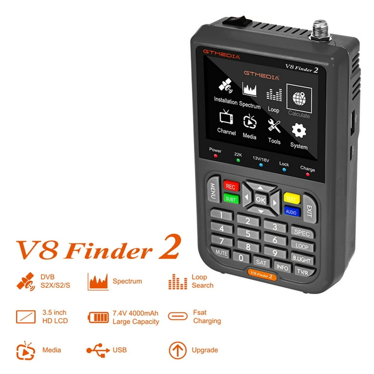 GTMEDIA V8 Finder Pro 2 Satellite Finder - Orange, US Plug