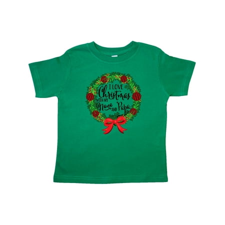 

Inktastic I Love Christmas with My Nana and Papa Wreath Gift Toddler Boy or Toddler Girl T-Shirt