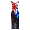 thumbnail image 4 of Midsumdr 4th of July Jumpsuits for Women 2025 Independence Day American Flag Printed Sleeveless Pockets Rompers Fashion Summer Adjustable Strap Wide Leg Casual Rompers, 4 of 5