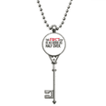 thumbnail image 1 of Quote The First Step Is As Good As Half Over Pendant Vintage Necklace Silver Key Jewelry, 1 of 3