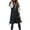 Y-Black5311, variant on FEIFLY Women Casual Solid Color Coats Hooded Vest Zipper Pockets Loose Sleeveless Jacket Long Coats Stylish Female Outwear