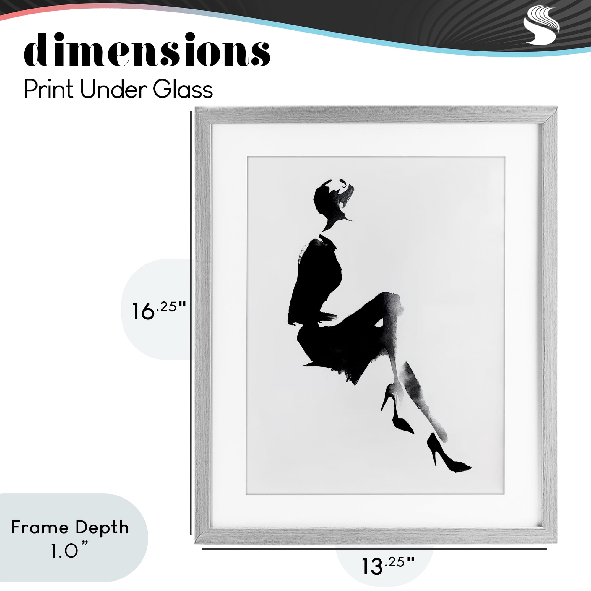 Stupell Industries Chic Silhouette Noir Gray Framed Print Under Glass, design by Svetlana Aleynikova