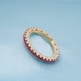 thumbnail image 2 of Bluebelljewels 14K Yellow Gold Plated Ruby Band , Round Cut Pink Wedding Ring For Her Handmade Eternity Band For Women's, 2 of 4