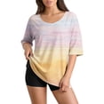 thumbnail image 4 of 3/4 Sleeve Tops For Women Boho T Shirts For Women Fitted Tops For Women Cute Tshirts Shirts Half Sleeve V Neck Tops For Women Womens Casual Tops Work Tops Womens Graphic T Shirts, 4 of 7