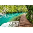 thumbnail image 2 of Wilson, Emily 32x23 Gold Ornate Wood Framed with Double Matting Museum Art Print Titled - Croatia Plitvice Lakes National Park Walkway along the water in Plitvice Lakes National Park, 2 of 4